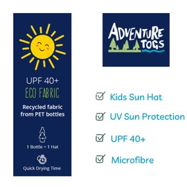 Adventure Togs Kids Legionnaires Cap - Kids Sun Hat for Girls or Boys with UV Protection - Quick Drying Microfibre UPF 40+, Purple, 55cm (5-10 Years)