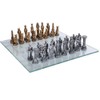 Pacific Giftware Romans Vs Egyptians Chess Set with Glass Board
