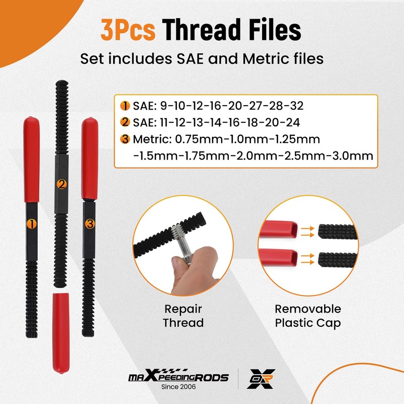 maXpeedingrods 56Pcs Thread Restorer Kit, Rethread Repair Tool, UNC UNF