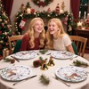 WRAPAHOLIC 25Pcs Christmas Paper Plates - 9 Inch Gold Foil