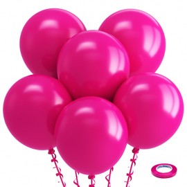 Bezente Hot Pink Balloons 18 Inch - 30 Pack Large Thick Pink Balloons Big Round Hot Pink Latex Balloons for Wedding Baby Shower Valentine's Day Birthday Party Backdrop Decorations