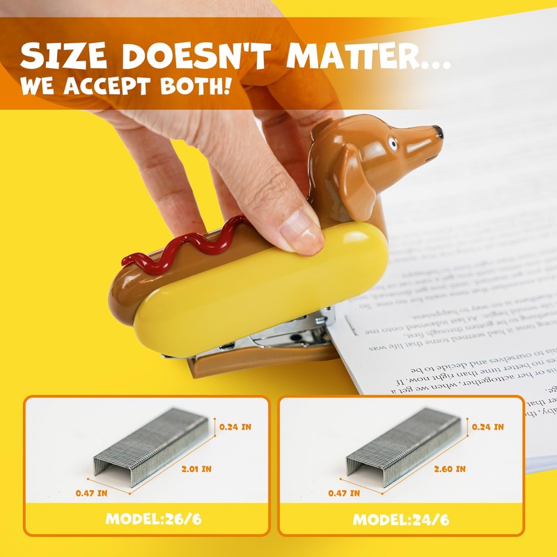 YOBRO Mini Stapler for Kids Students Novelty Hotdog Desktop Stapler