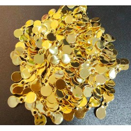 KTGCOZS Pack of 100 Fishing Propeller Blade Balanced Thicken Lures Making Fly Fishing DIY 16 * 6mm (Silver 100pcs)