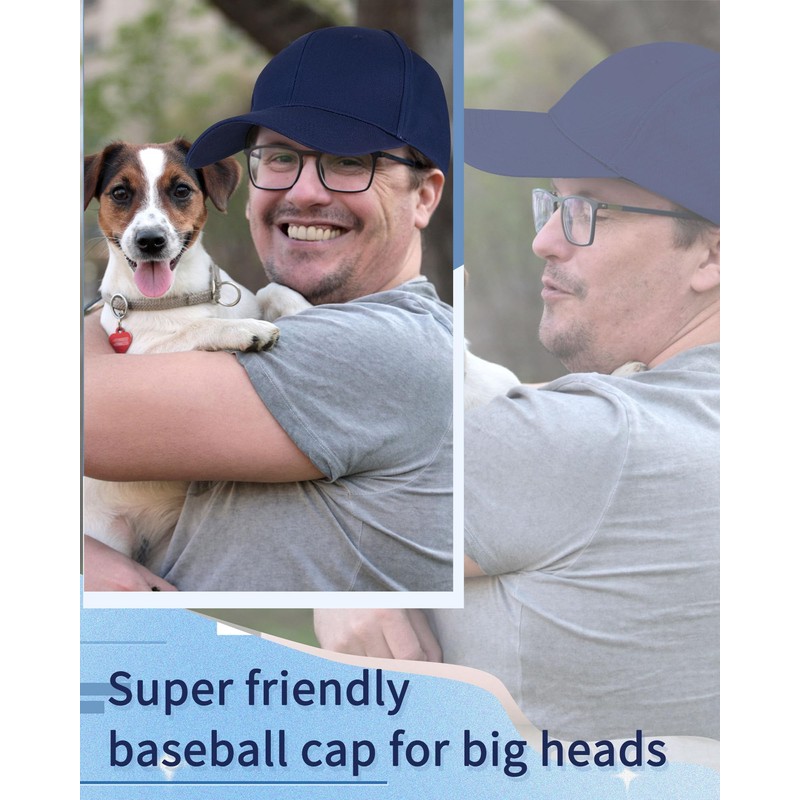 Yahenda 3 Pcs XXXL Oversize Baseball Cap 23.6-26.8 Inches Adjustable