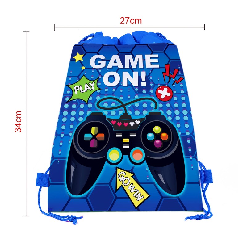 12 Pcs Game Grip Drawstring Non-Woven Backpack Drawstring Bag Organizer