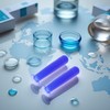 2Pcs/Lot Blue Handy Silicone Contact Lenses Small Suction Cups Stick