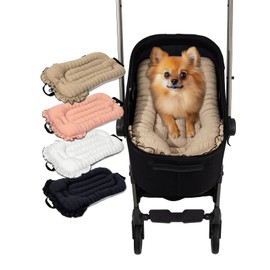 Easy Wash Dog Stroller Mat, Durable Orthopedic Pet Stroller Cushion for Dogs & Cats, Ergonomic Pad for Pet Cart, Ideal Accessories & Pads for Comfortable Rides (Trench Beige, XS)
