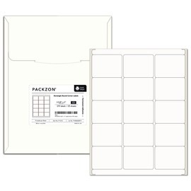 PACKZON 2.625 x 2 Inch Sticker Labels Compatible with Laser and Inkjet Printers, 15 Labels per Sheet, Matte White Printable Self Adhesive Paper Stickers (100 Sheets Pack)