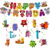 Numberblock Birthday Banner, Block Banner with Spiral, Party Decorations Banners