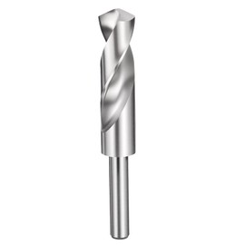 sourcing map 23mm Drill Bit 1/2" Reduced Shank Round 4241 High Speed Steel Uncoated (Bright) 118° Standard Point for Plastic Wood Copper Aluminum Iron Medium Soft Metal