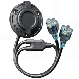 ALIENSX Heavy-Duty 20A 125V AC Port Plug with Dual 5-in-1 T-Blade Adapter