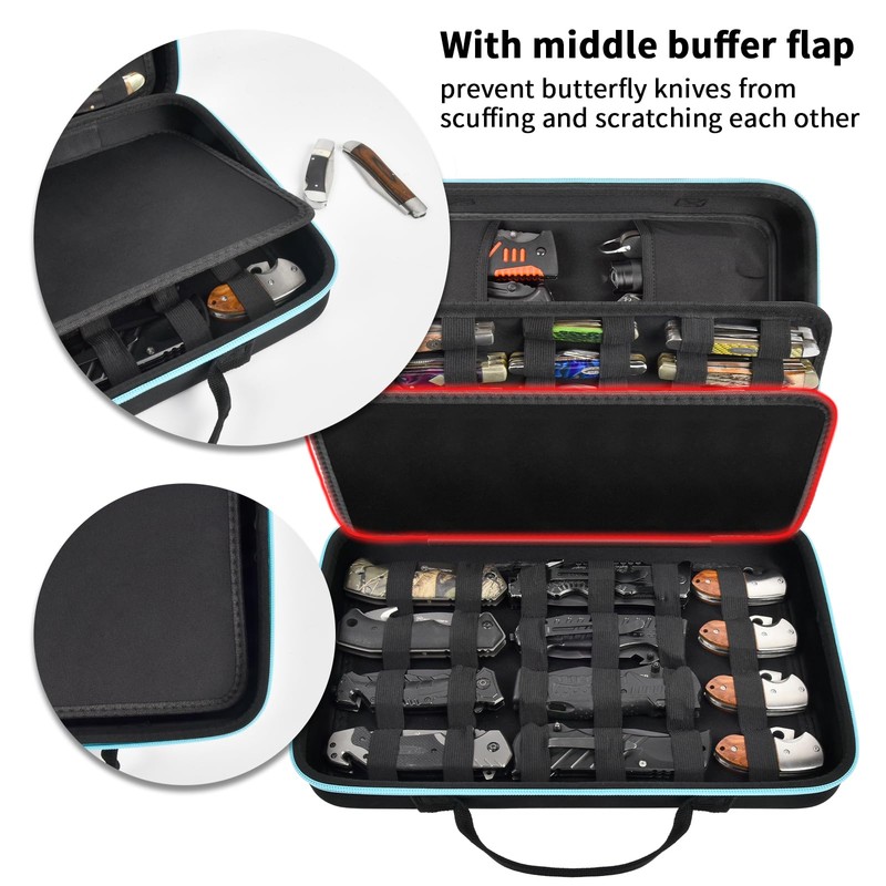 Knife Display Case for 45+ Pocket Knives, for Butterfly Knife
