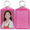 Snapins Hot Pink 2" x 2.875" Translucent Sparkle Photo Keychains