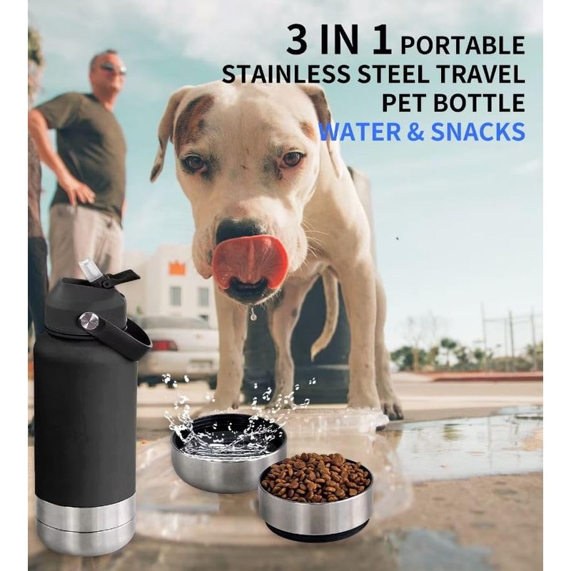 Dog Water Bottle (Nautical Blue, 32 oz.)