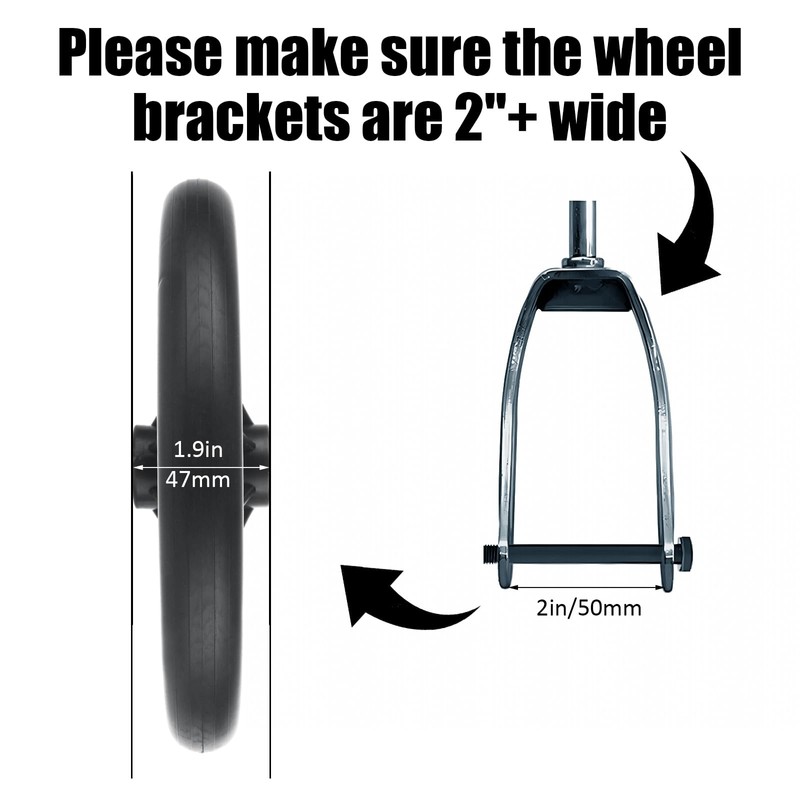 MUXHEL 2 Pcs Walker Wheels Replacement, 8 Inch Solid Wheelchair