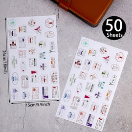 1500 Pieces Travel Stickers Country Stickers Passport Stickers Decorative Passport Stamps Waterproof Vintage Mini Travel Stickers for Luggage