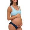 CUPSHE Women's Maternity Bikini Sets Pregnancy Swimsuit Low Rise Scalloped