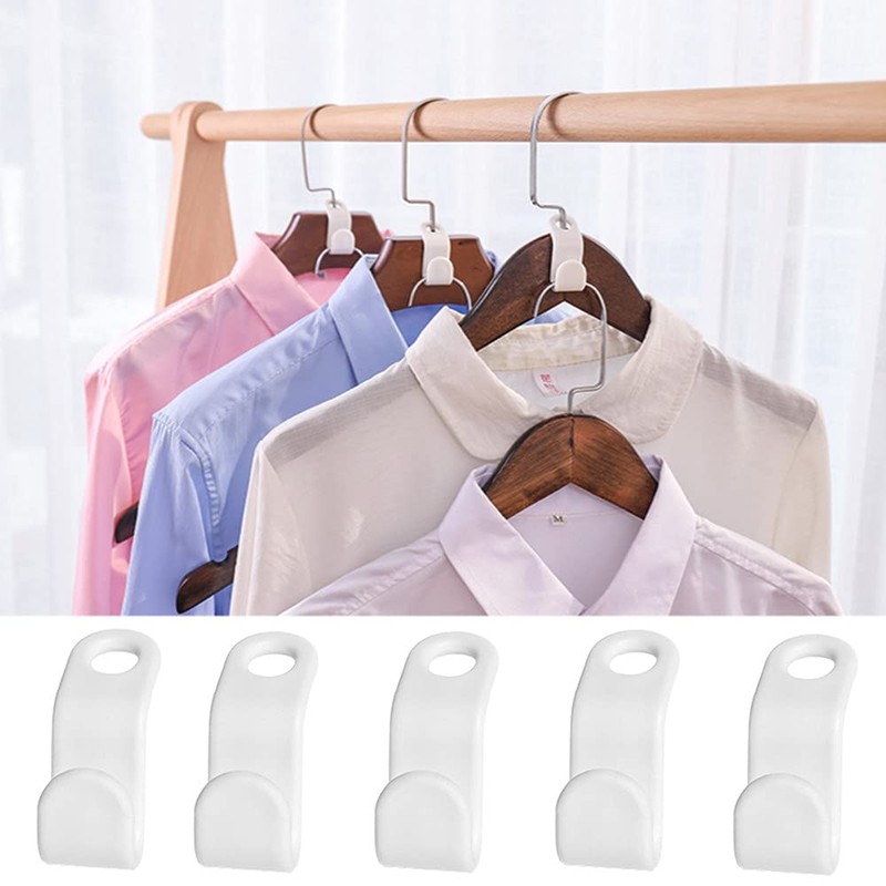 50 Pack Hanger Connector Hook Space Saving Hanger Connector for