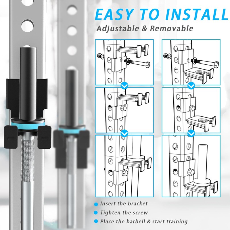 J Bryant Barbell Holder for 3x3" & 2x3" Power Racks