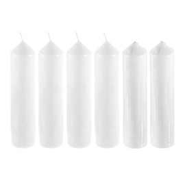 Mega Candles 6 pcs Unscented White Dome Top Pillar Candle, Economical One Time Use Event Wax Candles 2 Inch x 9 Inch, Wedding Receptions, Birthdays, Party, Celebrations, Florists, Churches & More