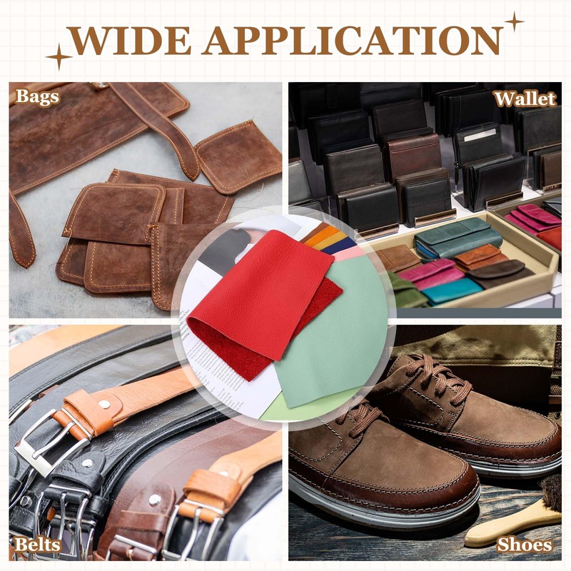 sourcing map Thick Top Grain Leather Sheet 23.6 x 11.8