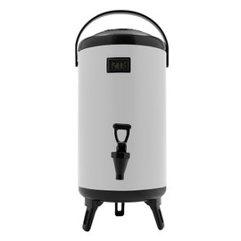 Hot Beverage Dispenser, 12L/3.17Gal Insulated Beverage Dispensers Insulated Thermal Hot and Cold Beverage Dispenser with Spigot & Thermometer Stainless Steel Drink Dispenser for Tea Coffee Milk