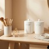 Ronasip White Ceramic Bathroom Organizer and Storage Jars with Lid,