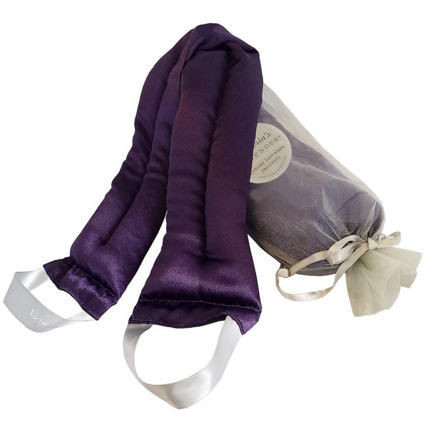 Victoria's Lavender Luxury Microwavable Aromatherapy Lavender Neck Wrap Provides Stress and Neck Pain Relief with Organic Lavender buds and Flax seed, Extra Long, Perfect Gift for Relaxation