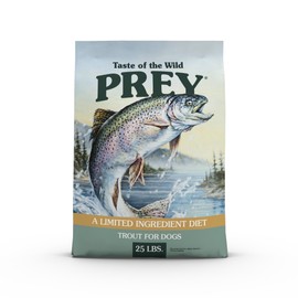 Taste of the Wild PREY Real Meat High Protein Trout Limited Ingredient Dry Dog Food Grain-Free Recipe Made with Real Spring-Fed Trout, and Includes Probiotics for All Life Stages 25 lb