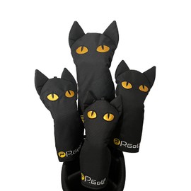 P.Golf Black Cat Head Cover (UT Single Item)
