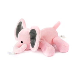 KINREX Baby Pacifier Holder – Soft Elephant Stuffed Animal with Pacifiers Binky Clip for Newborn Babies, Boys & Girls, Preemie, Infant, Pink Measures 18 cm. / 7.09”