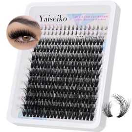 Fluffy Lash Clusters with Bottom Lashes 10-22MM DIY Eyelash Extensions Wispy D Curl Lash Extensions 236Pcs Individual Lashes 60D Cluster Eyelashes DIY at Home by Yaiseiko