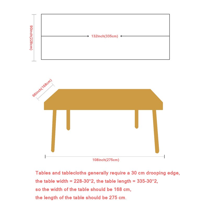 HCTX White Table Cloth Rectangular, 228 * 335cm(90x132inch), White Table