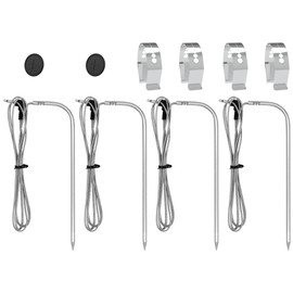 Meat Probe Kit for Masterbulit Gravity Series 560/800/1050 XL Digital Charcoal Grill and Smoker, Meat Thermometers with Clips and Gormmet 4-Pack