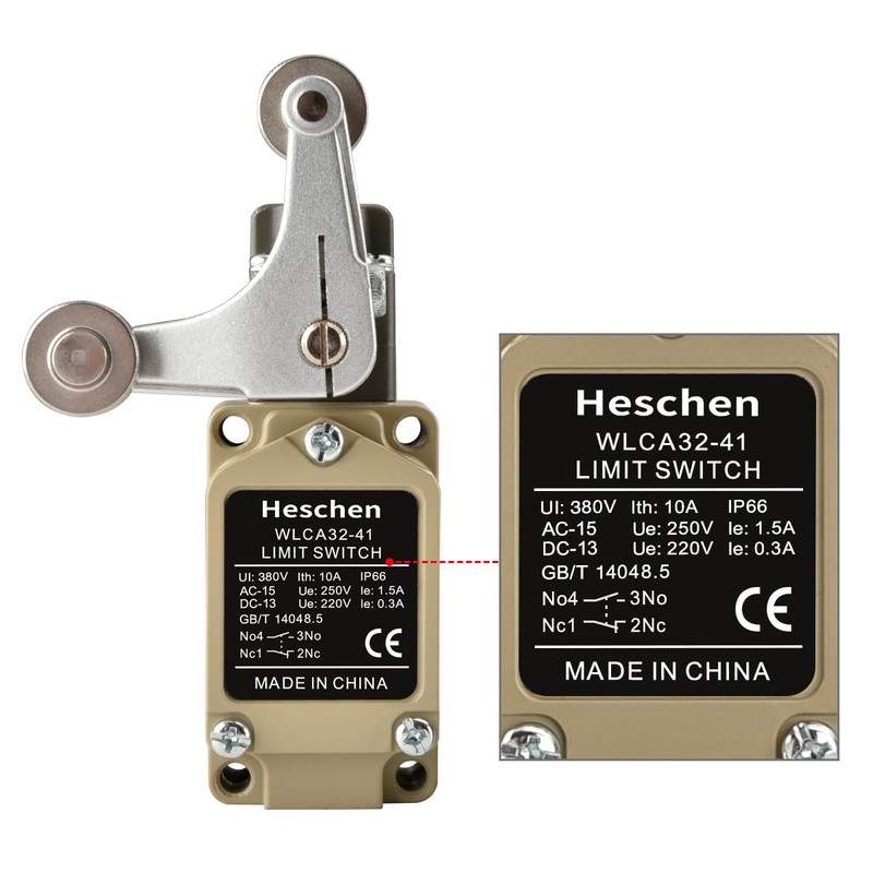 Heschen Limit Switch, WLCA32-41, 1NO + 1NC, 380V 10A, Push