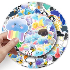 Cute Weather Stickers 100 Pack Laptop Stickers,Funny Weather Vinyl Waterproof Decals for Water Bottles Skateboard Scrapbook Bike Computer,Phone,-Graffiti Decals Pack for Teens Girls Kids