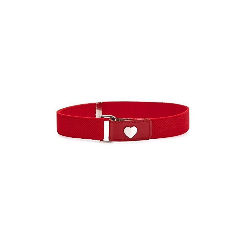 Ladeheid P15G Girls' Elastic Belt 1-6 Years 34-65 cm, Red/Heart