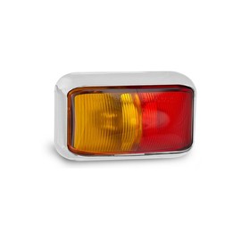 LED Autolamps 58 Series Chrome 10-30V Side Marker Lamp Blister Pack with 2 LED's, 35 mm x 58 mm x 21 mm Size, Red/Amber