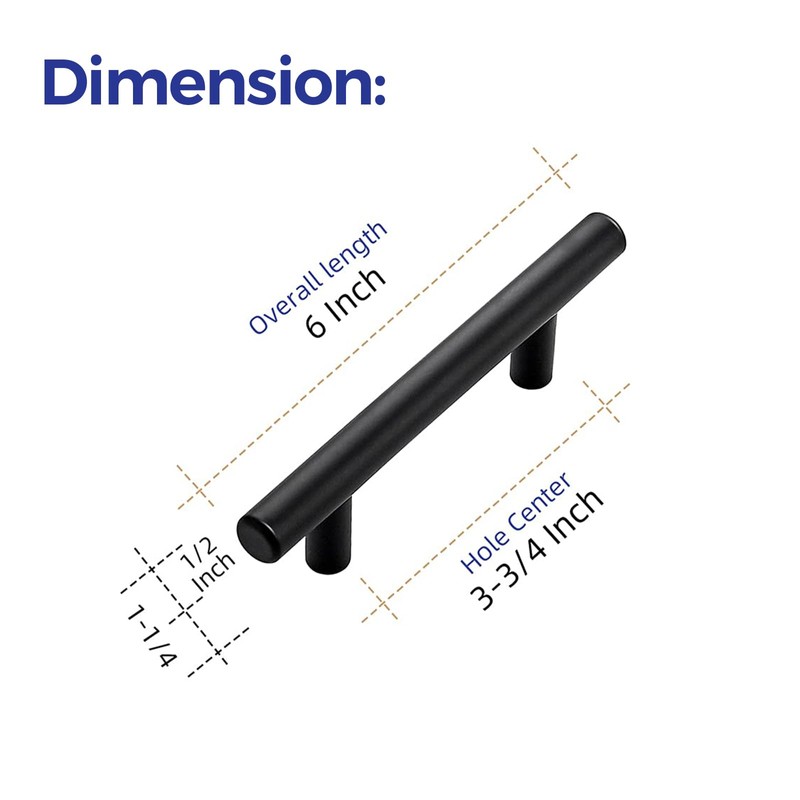 Ravinte 1 Pack 6 inch Cabinet Pulls Matte Black Stainless