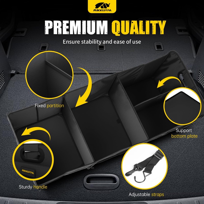 MIKKUPPA Car Trunk Organizer - 105L Collapsible Large Trunk Organizer