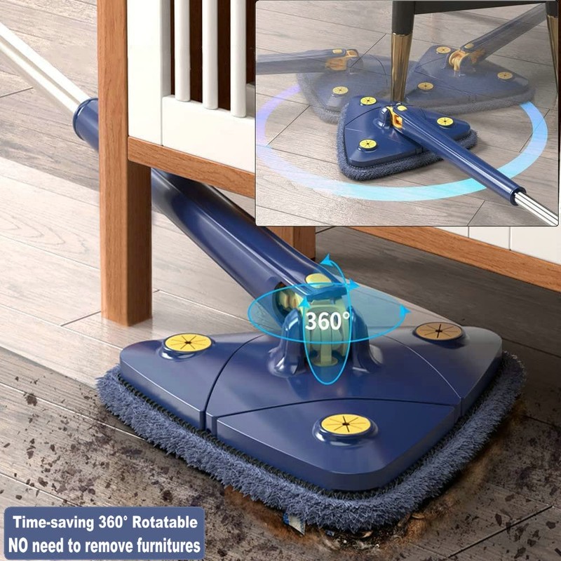 CraftinAround 360 Rotatable Adjustable Cleaning Mop Extendable Triangle Mop with
