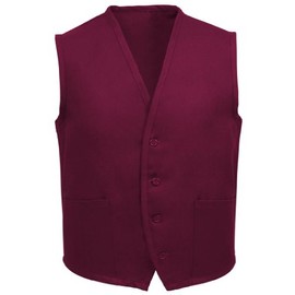 FAME 2 Pocket Uniform Vestá- Supermarket, Clerk, Activity, Volunteer, Costume - Burgundy/Small (V65-23329)