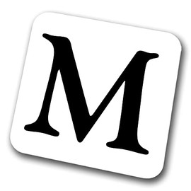 Alphabet Coaster Letter Coaster Initial Coffee Tea Birthday Coaster (Letter M)