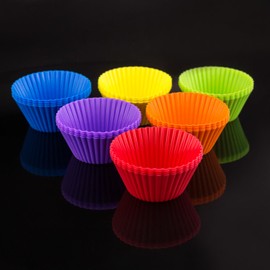 PRECORN Cupcake-Formen Muffinformen 24er-Set: Vielfarbige, Wiederverwendbare Silikon-Muffinförmchen Cupcake Förmchen Muffin-Back-Form - Perfekt für Leckere Muffins und Mehr! BPA-frei u. Hitzebeständig