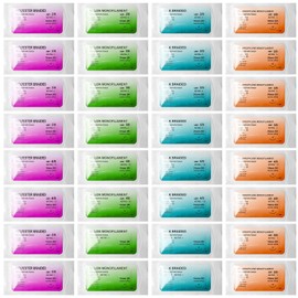 GAOUTO 32 Pieces Suture Material with Exercise Needles, Refill Pack for Surgical Suture Set, Needle and Thread Set, Wound Suture Kit Addition, Ideal Suture Exercise Thread for Students