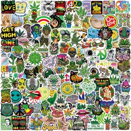 Weed Stickers, Pack of 150 Funny Weed Stickers, Cool Vinyl Waterproof Green Plant Sticker Set for Laptop, Skateboard, Car, Bicycle, Motorcycle, Adults