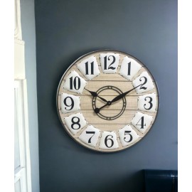 HomeRoots 24" Circle Black and White Wood Analog Wall Clock
