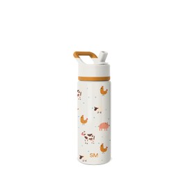 Simple Modern Kids Water Bottle with Straw Lid | Vacuum Insulated Stainless Steel Metal | Reusable Leak Proof BPA-Free Thermos for School | Summit Collection | 18oz, Farm Animals