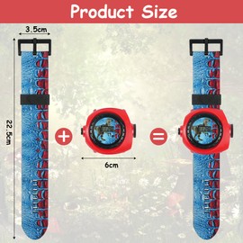 Vicloon Kids Projection Watch, Adjustable Projection Watch with 20 Dinosaur Projection Patterns, Digital Watch with Adjustable Date & time Projector Watch for Boys Girls Childrens Toys Watch