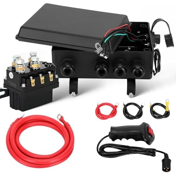 12V 500A Winch Solenoid Contactor Relay Box with Hand Cord